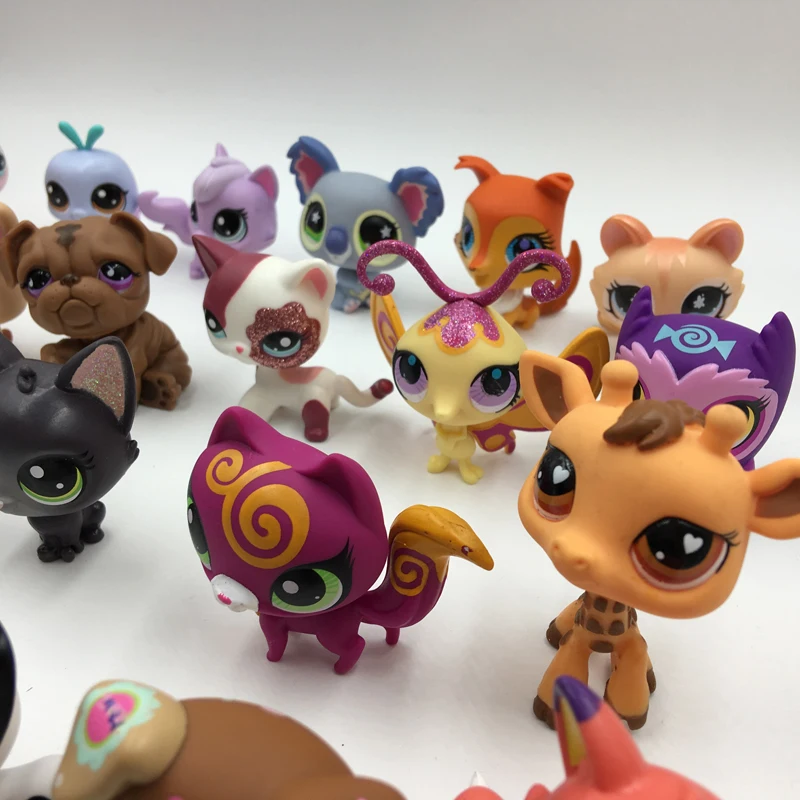 10 шт./лот Мини pet shop lps игрушки милые подставки кошка собака старый редкий Рисунок Коллекция животных котенок колли спаниель