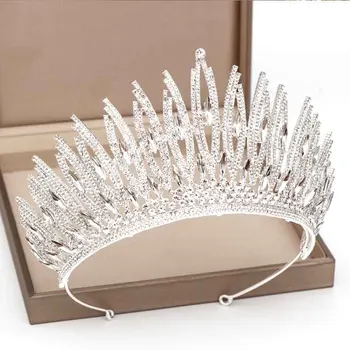 

FORSEVEN Gold/Silver Color Crystal Royal Tiara Crown diadema for Queen Princess Bride Noiva Bridal Wedding Party Hair Jewelry