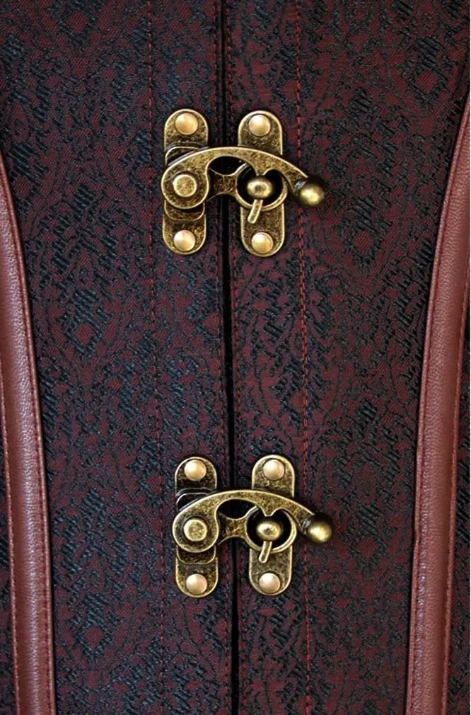 Steampunk Corset Brown Black Steel Bone Underbust Corsets Dobby Corselets Sexy Waist Slim Bustiers Waist Cincher corset