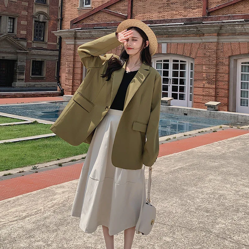 

Online Celebrity Small Suit Coat Women's Spring And Autumn 2019 New Style Korean-style CHIC Loose Vintage Blazer Women's Short-h