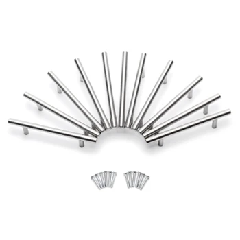 

Hot SV-15Pcs Furniture Handles Kitchen Cabinet T Pulls Handles Knobs Stainless Steel Handles for Furniture Door Cabinet Bar Hand