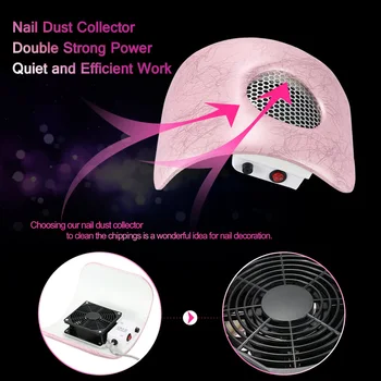 

220V Nail Dust Suction Collector Fingernail Dirt Collection Machine Cleaning Tool for Nail Art Salon EU Plug Small