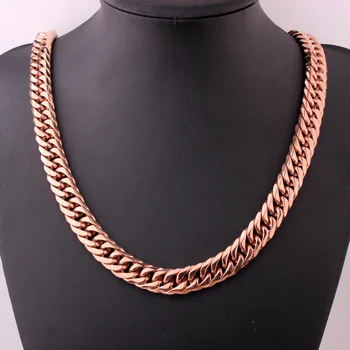 

Tiasri Rose Gold Color Hip Hop Men's Necklace High Quality Stainless Steel Chain Friend Gift Punk Style Jewelry Accessories 16mm