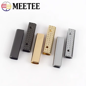 

Meetee 5/10pcs 39mm Metal Bag Tail Clip Buckles Rectangular Corner Protector Edges Screws Clip Buckle DIY Hardware Accessories