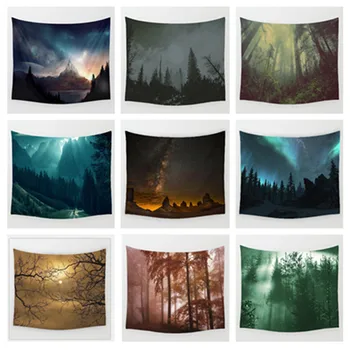 

Green Forest Psychedelic Tapestry Home Decorations Wall Fabric Wall Hanging Tapestry Blanket Tapestries Farmhouse Decor