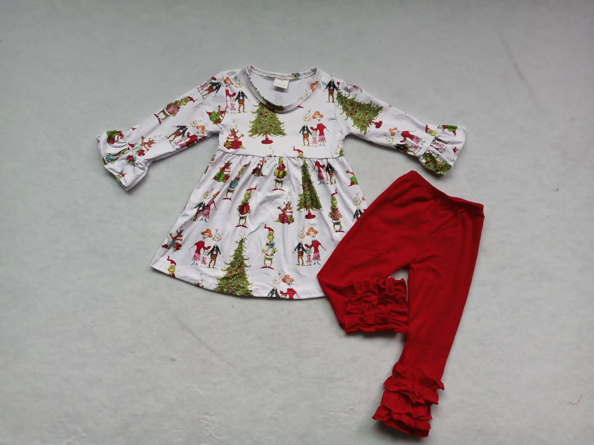 

hot sell girls christmas cute sets with icing pants boutique kids clothing