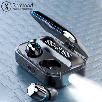 

Samload New Wireless Earbuds IPX7 Waterproof Touch Bluetooth 5.1 Headphones Deep Bass Sports Earphone With Lighting Charging Box
