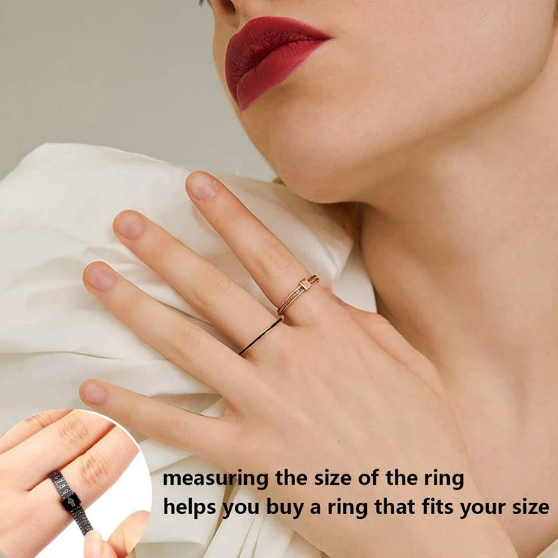 

Ring Size Tool Kit Finger Size Measuring Tool with Jewel Polishing Cloth