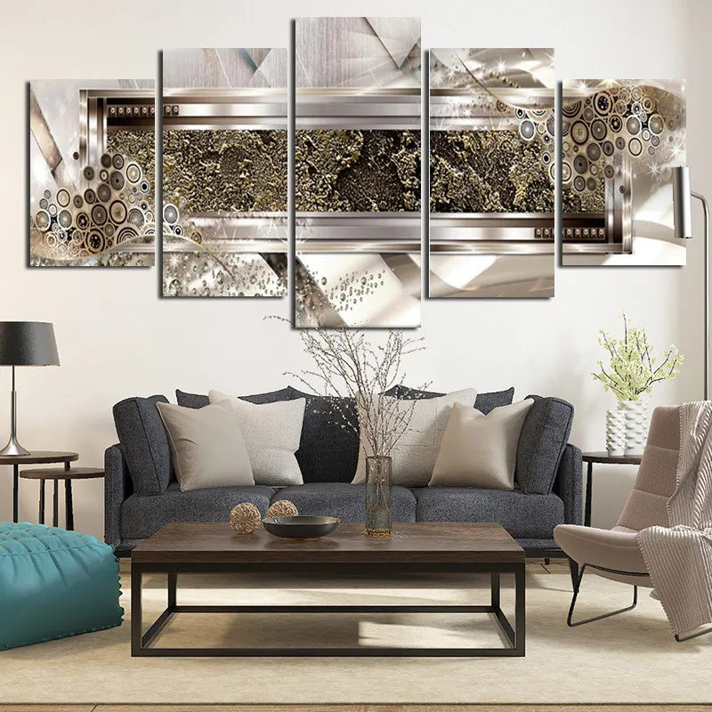 Rose Gold Abstract Porcelain Plate Art Frameless Hd Canvas Printing Living Room Home Decoration Poster | Дом и сад