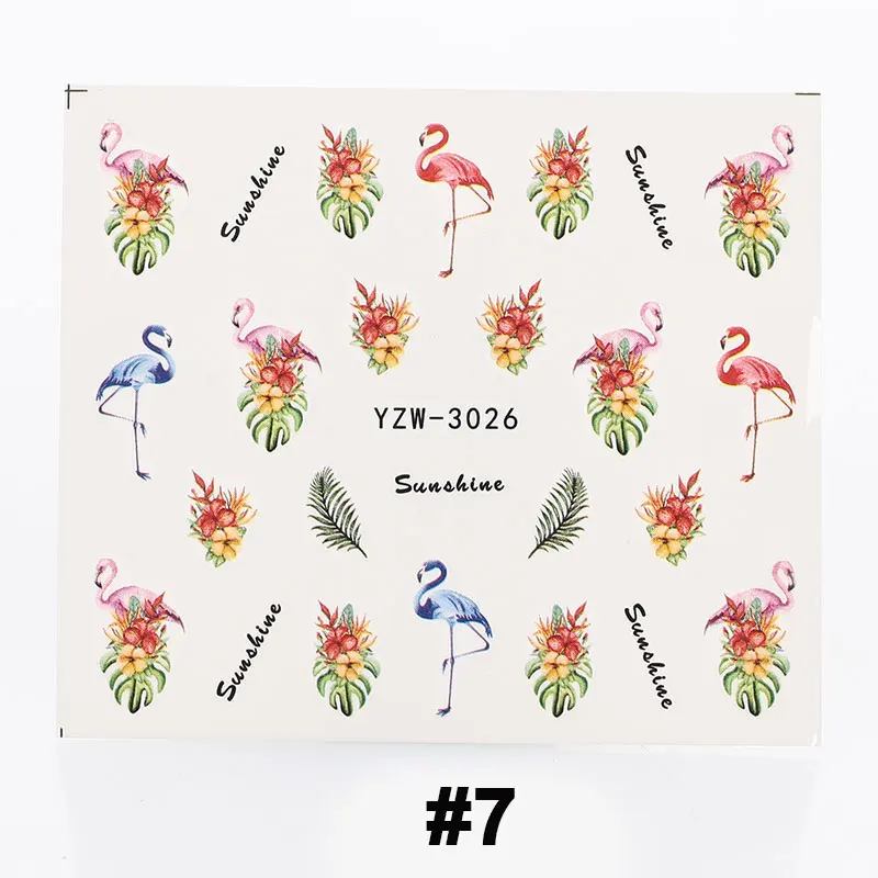 pattern 7 Модные наклейки для ногтей наклейки DIY горный хрусталь украшения водные искусства цветы вечерние рождественские водонепроницаемые наклейки для ногтей - Цвет: pattern 7