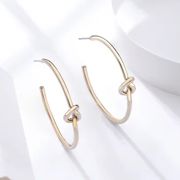 

Viennois Large Circle Cuff Hoop Earrings for Women Gold Color Female Round Earrings Layers Metallic Chic Jewelry