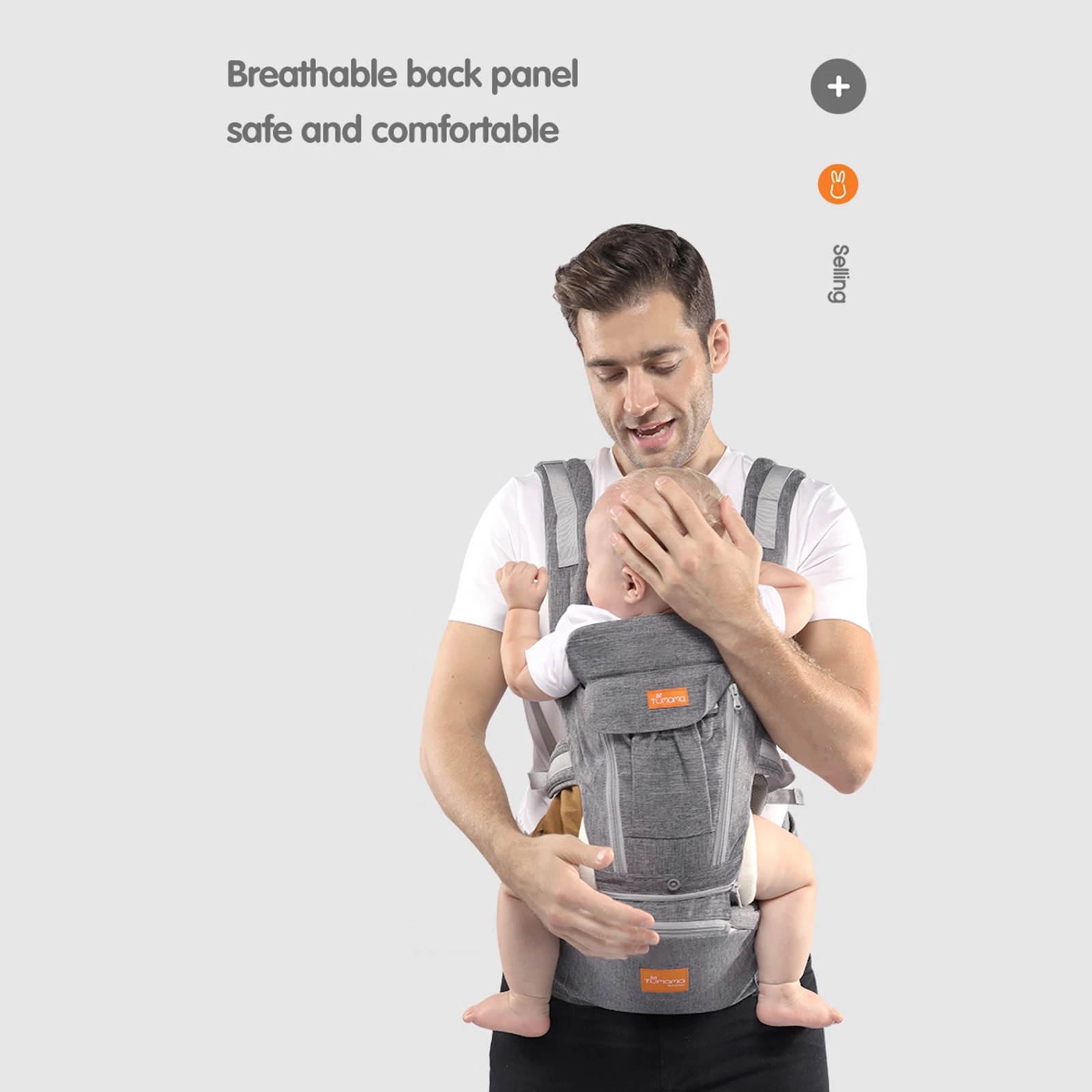 Baby Carrier Infant Hipseat Sling Front Facing Baby Wrap Carrier 3 in 1 Baby Carrier Hip Seat