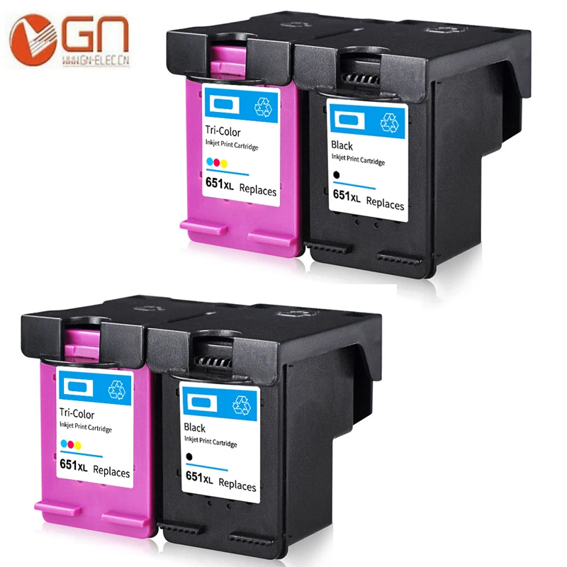 4PK GN 651XL чернильный картридж для hp 651 651 XL чернила для hp Deskjet 5575 5645 officejet 202 252 принтер - Цвет: 4PK