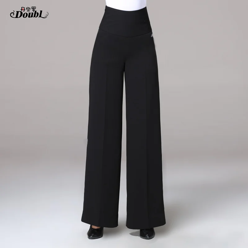 Doul/ ; брюки для латинских танцев с высокой талией; Современные женские бальные брюки; Одежда для взрослых; длинные брюки; костюм; брюки; Цвет Черный - Цвет: Black Thick