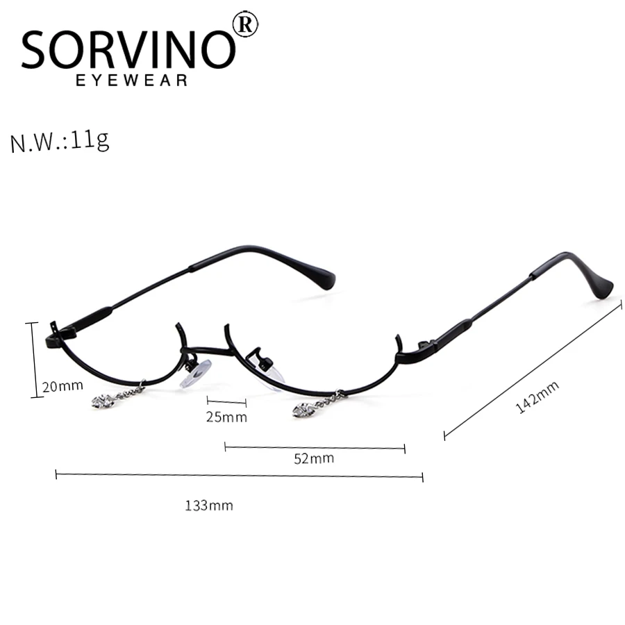 SORVINO 2020 маленький тонкий без линзы розового золота оправа для очков в стиле