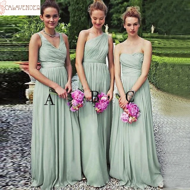 Chiffon Sage Groene Rustieke Bruidsmeisje Jurken Online A Robe De Princesse Femme Bruidsmeisje Jurk Voor Wedding Party|Bruidsmeisjesjurken| -