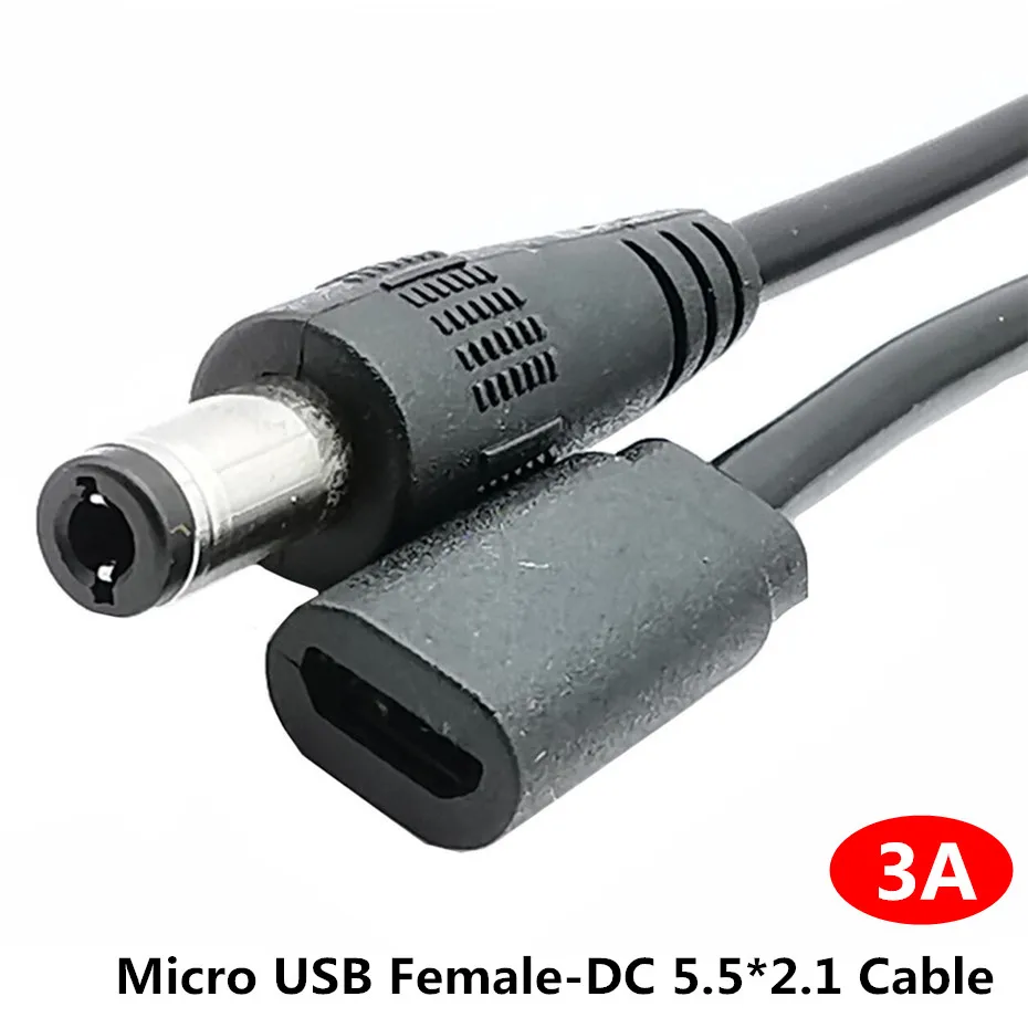 Переходник для кабеля питания Micro USB 2 0 Мама к DC 5 5*2 1 мм папа разъем 5x2 в 3 А