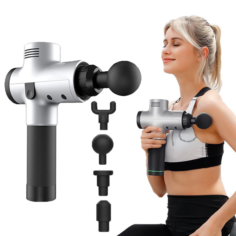 

Deep Tissue Massager Muscle Stimulator Cordless Rechargeable Body Relaxing Slimming Shaping Pain Relief Massage Gun Free Shippin