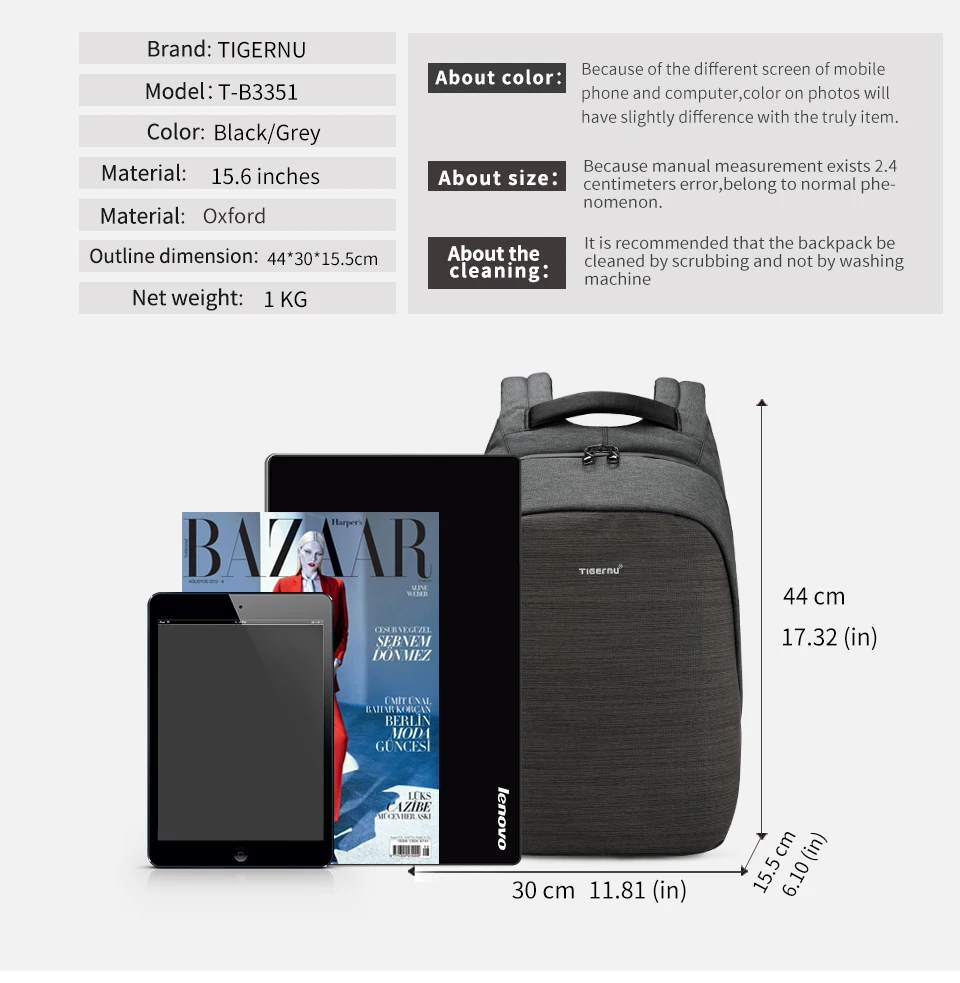 Tigernu Анти Вор сумка Набор для защиты от брызг для 15,6-дюймового ноутбука Crossbody Messenger Bag Fit 9,7 iPad с USB-портом для наушников