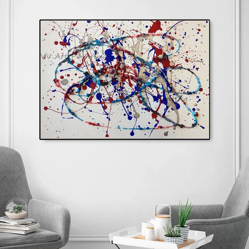 

The Hot Sales Handmade Abstract Graffiti Oil Painting Wall Pictures Canvas Art Ralex Large Palette Artwork For Home Hotel Decor