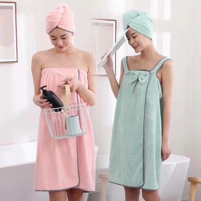 High Quality Travel Women Microfiber Cotton Bath Towel Set Hair Band  Bathrobe Home Textile Bathroom Big Bath Towels For Adults - Towel/towel Set  - AliExpress