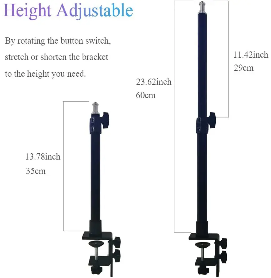 Desk Camera Mount Stand,O-clamp Light Stand with 360&deg; Rotatable Ball Head for Ring Light,for Video Light and Camera