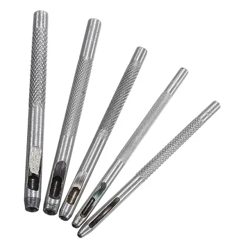 

5pcs Steel Leather Punch Hollow Set Hole Craft Set Hollow Puncher Belt Leathercraft for Punch Leather Tool