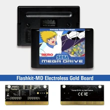 Tecmo Cup Football   EUR Label Flashkit MD scheda PCB oro senza elettrodo per Console per videogiochi Sega Genesis Megadrive