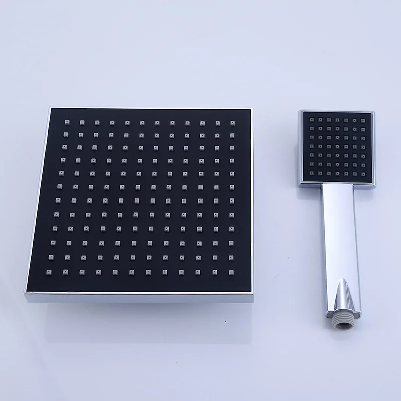 

Bathroom Shower Large Shower Nozzle Square Black And White with Pattern Shower Accessories Rain Top Showerhead Single-head Bath