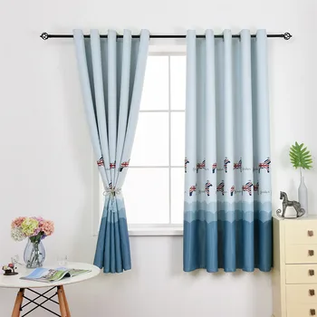 

Beautiful Printed Short Curtains For Children Room Soft Hand Feeling High Quality Drapes for Living Room Kids Bedroom