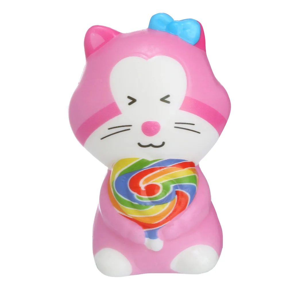 Розовый Игрушка-давилка Kawaii очаровательная игрушка для кошек медленно восстанавливающий крем ароматизированные игрушки для снятия стресса подарки сжимаемые игрушки для детей 9,12 - Цвет: Розовый