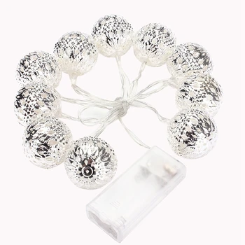 

Set of 10 1m Ball String Lanterns LED Fairy Lights Battery Operated Garden Wedding Home Party Christmas Decoration