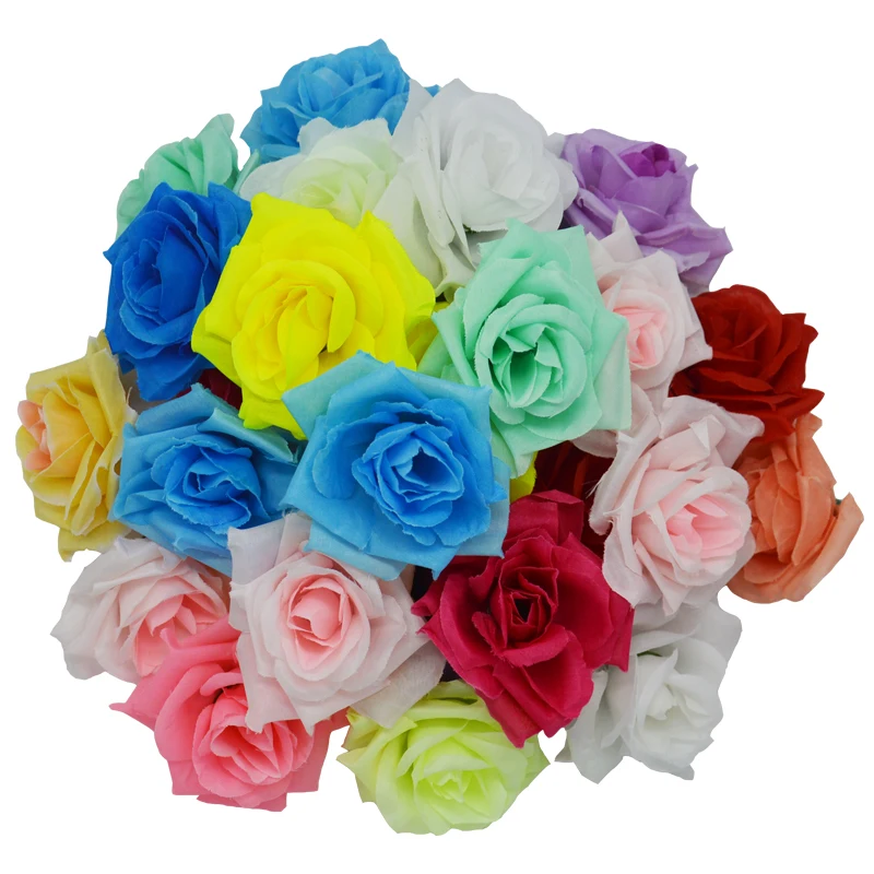 NEW 50PCS  Artificial Rose Silk Flower Heads Decoration Wedding Decoration DIY Wreath Gift Box Scrapbooking Craft Fake Flowers dried wildflowers