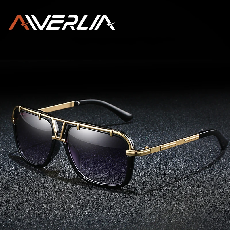 AIVERLIA, модные солнцезащитные очки унисекс для мужчин и женщин, негабаритные солнцезащитные очки для вождения, женские классические квадратные очки, UV400, металлическая оправа AI66