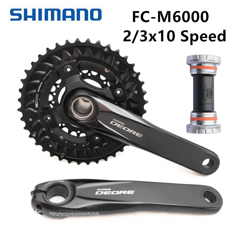 

SHIMANO DEORE FC M6000 Crankset M6000 HOLLOWTECH II 2x10 3x10-Speed 40-30-22T 28-38T 26-36T 170MM Crankset