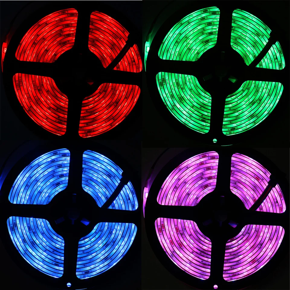 Светодиодный светильник, умный светильник RGB 5050 SMD, гибкая светодиодная лента световой полосы Alexa RGB, лента диода DC 12 В, пульт дистанционного управления Wifi, адаптер