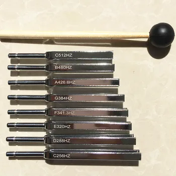 

Tuning fork 8 pcs set 256Hz, 288Hz, 320Hz, 341.3Hz, 384Hz, 426.6Hz, 480 Hz, 512Hz gift tuning fork