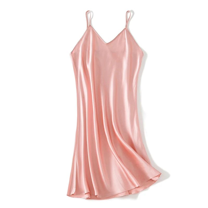 Women Nightgowns Women Nightdresses Women Pajamas Sleeping Dress 100% Natural Silk Gecelik Slip Nuisette Nightgown Women Nightwear Sexy Sleepwear Dress Pijamas Night Gown Nighty