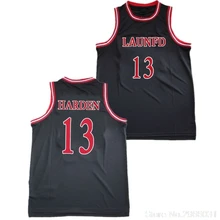 Мужские футболки 13 James Harden Launfd, черные, сшитые, Размер S-XXL