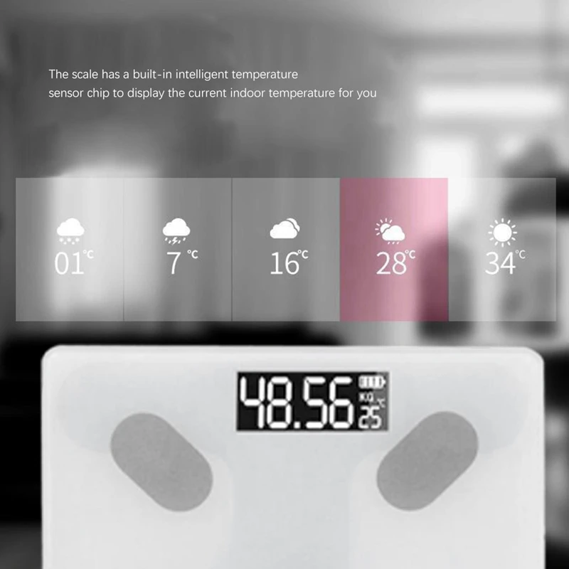 Smart Body Scale Digital Scales For Body Weight Bluetooth LED Screen Composition Analyzer With Smartphone App digital weight scales