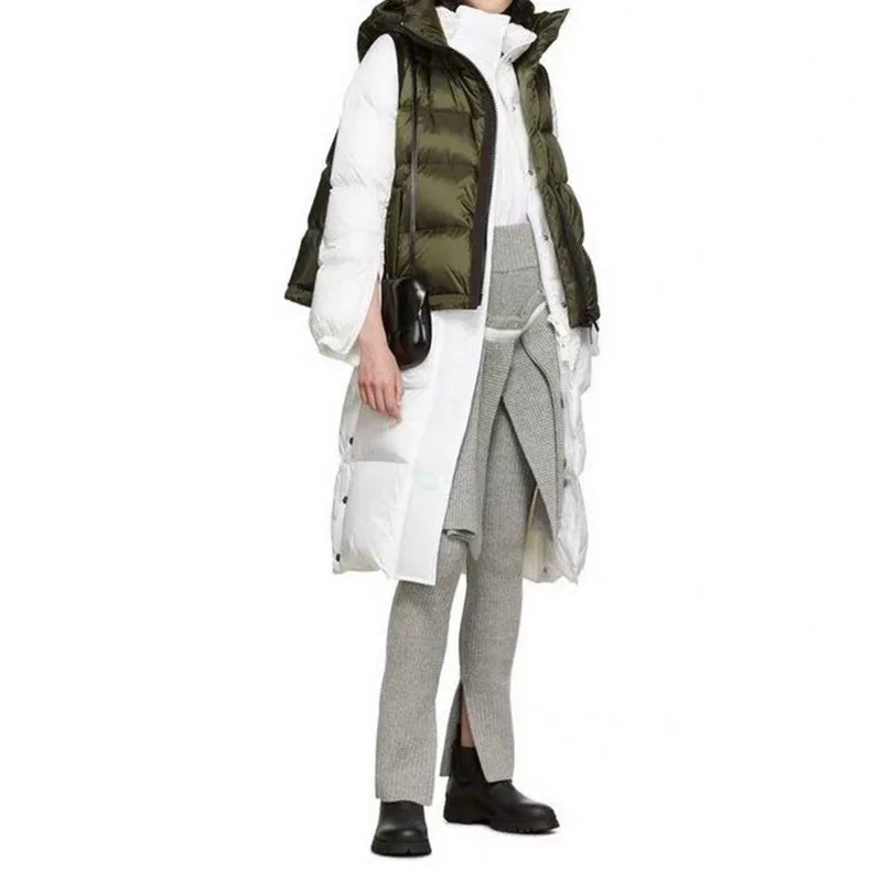 

SA2019 Autumn And Winter New Style WOMEN'S Dress Thick Warm Loose-Fit down Coat Mid-length Mock Two-Piece Hooded down Jacket Wom