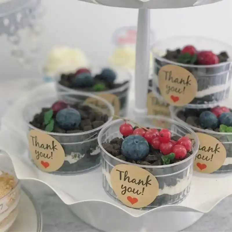 100 Pcs Pudding Cup Disposable Plastic Cups Lid Small Plastic