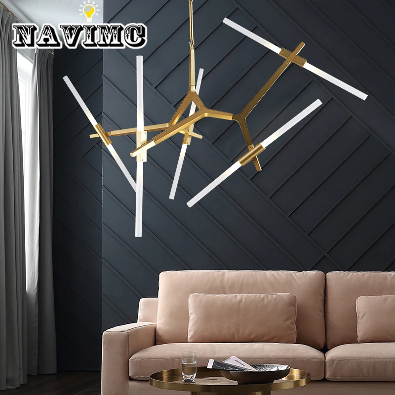 

Modern Nordic LED Gold Black Chandelier for Loft Bedroom and Kitchen
