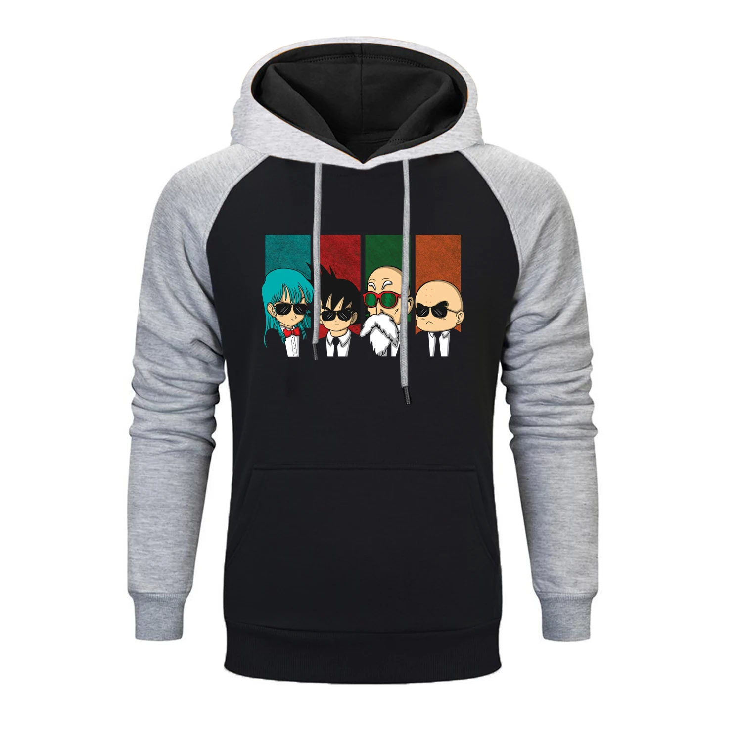 Dragon Ball Master Roshi Super Saiyan Raglan Hoodies Sweatshirt Japanese Anime Hoodie Men Winter Fleece Harajuku Streetwear
