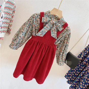 

Mihkalev New Princess Kids 2020 Autumn Clothes Set Baby Girl 2Pieces Fall Outft Long Sleeve Tshirt +Dress Kids Children Clothing