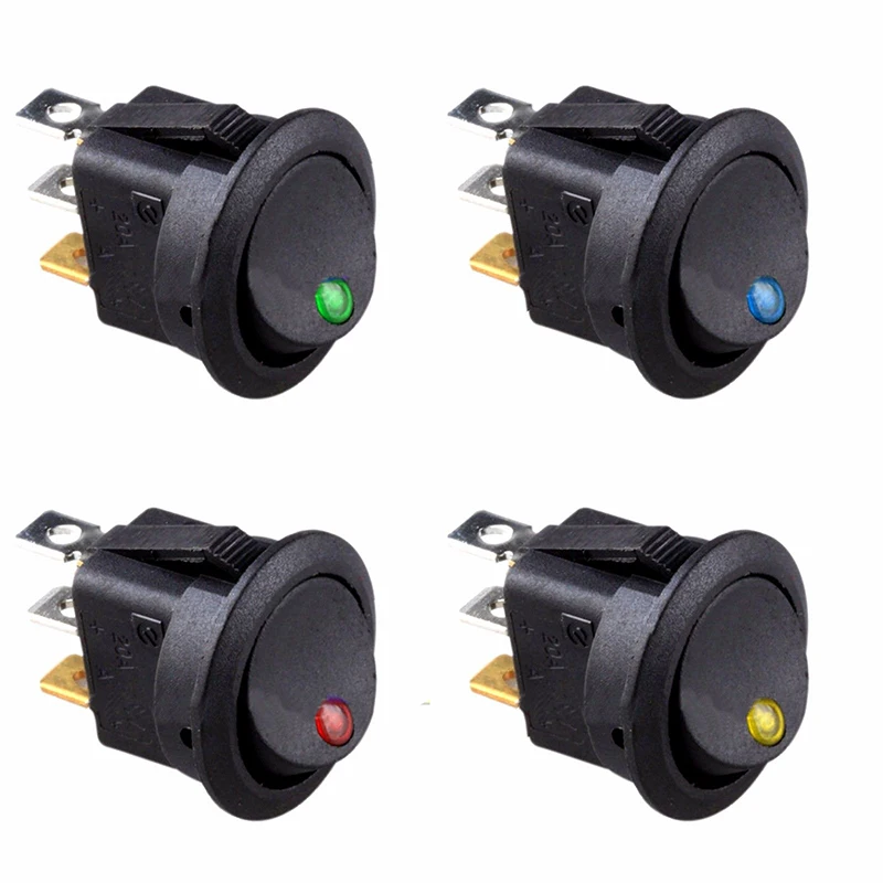 

8pcs/lot 12V LED Round Rocker ON/OFF SPST Toggle Switches for Car Boat 3 pins