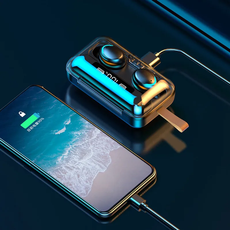Bluetooth V5 0 Earphones Wireless Headphones With Microphone Mic Sports Waterproof Headset 1200mAh Charging Box For iOS Android