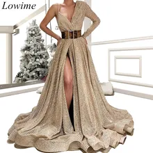 Ближневосточные арабские бокал для шампанского Платья знаменитостей на одно плечо одежда с длинным рукавом вечернее Runaway Дубай вечернее платье для девочек