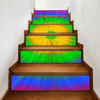 

PVC Mural Paper Abstract Colorful Print 3D Renew Stair Sticker Home Decor Picture Self Adhesive Waterproof Wallpaper For Bedroom