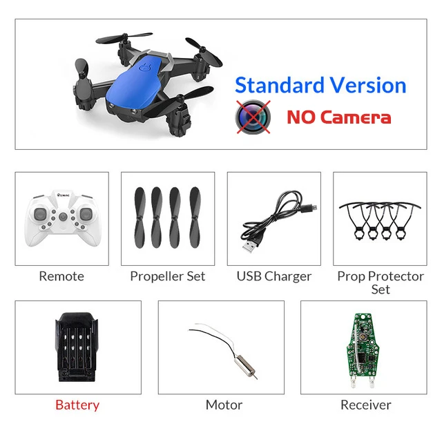 bluestandard1battery Eachine E61/E61hw мини-Дрон с/без HD камерой режим удержания высоты RC Квадрокоптер RTF WiFi FPV складной Вертолет VS HS210 - Цвет: bluestandard1battery